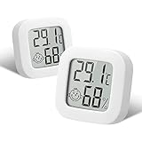 Flintronic Mini LCD Thermometer, 2 Stück Digital Thermometer Innen, Hygrometer...