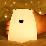 LOVERUIS Bären-Nachtlicht für Kinder, 7 farbwechselnde LED-Baby-Lampe, wiederaufladbares...