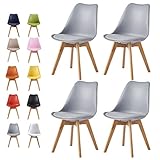 mcc direct Esszimmerstühle im 4er Set Küchenstuhl Bürostuhl Lounge Stuhl Designer Schalenstuhl...