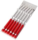 KUHN RIKON 32206 Fondue Zubehör Käsefonduegabeln,Schweizer Kreuz 6 Stk, 26,5 x 1,5 x 1,5 cm,...
