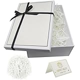 Geschenkbox mit Deckel, Geschenk box mit Schleife und Grußkarte, 25×18×8,8 cm...