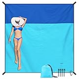 SKYREH Stranddecke Sandfrei super groß 220x210 cm, Sanddicht Wasserdicht, Leicht Weiches Bequemes...