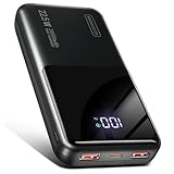 Power Bank 20000mAh 22.5W Klein Schnellladefunktion Powerbank 1 USB-C 2 USB-A Mini Externe...