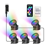 NATPOW Teichbeleuchtung LED Unterwasser, Unterwasserbeleuchtung RGB Unterwasser Teichlicht mit...
