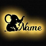 Baby Elefant Wandlampe Nachtlicht Wand Lampe Schlummerlicht mit Namen personalisiert I...