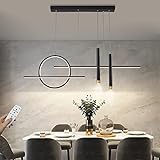 LED Pendelleuchte Esstisch Schwarz Hängelampe Wohnzimmer Dimmbar mit Fernbedienung Esstischlampe...