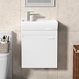 Waschbecken mit Unterschrank 40 cm – Gäste WC Waschbecken mit Unterschrank, Wandmontage,...
