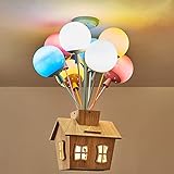 Kinderzimmer Kronleuchter Holz Deckenlampe Cartoon E27 Balloon Glas Pendelleuchte Segmentiert...