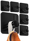 4smile Handtuchhalter ohne Bohren, 6er Set, schwarz - Badezimmer Handtuchhalter aus Edelstahl,...