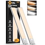 Gritin Schrankbeleuchtung Unterbauleuchte Küche LED Bewegungsmelder -84 LEDs Superhell Küche Licht...