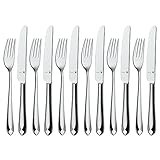 WMF Jette Dessertbesteck 12teilig, Vorspeisebesteck für 6 Personen, Frühstücksbesteck, Cromargan...