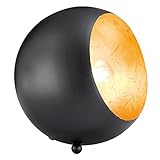 Reality Leuchten Tischleuchte Billy R50101032, Metall schwarz matt/goldfarbig, E14 Fassung, 14 x 15...