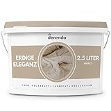 derendo Exklusive Wandfarbe beige 2,5L, hohe Deckkraft, Dispersionsfarbe innen,...