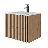 UEV Waschtisch mit Unterschrank, Waschbeckenunterschrank 60cm hängend, Schubladen mit...