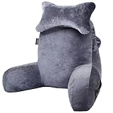 Lesekissen zum Sitzen im Bett Couch Erwachsene, Rückenkissen mit Taschen, Rückenkissen für...