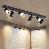 Homefire LED Deckenstrahler Deckenlampe Schwarz - 6 Flammig GU10 Deckenleuchte 350° Schwenkbar...