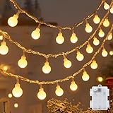 cshare Led Lichterketten Globe Außen, 6M 40LED Kugel Batteriebetriebene Lichterkette mit Timer IP65...