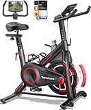 Toputure Heimtrainer Fahrrad mit APP, Leises Hometrainer, 0-100% Magnetwiderstand, 15KG Schwungrad,...