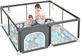 Dripex Laufstall Baby 124x124cm, Laufgitter Baby, Laufstall mit atmungsaktivem...
