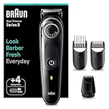 Braun Barttrimmer Series 3, Elektrischer Bartschneider Herren mit 4 Zubehörteile, Ultrascharfe...