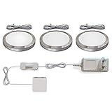 B.K.Licht - 3er Set Unterbauleuchte mit Kabelschalter, warmweiße Lichtfarbe, je 1,8W, Unterbaulampe...