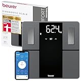 Beurer BF 500 Personenwaage mit Bluetooth und App, digitale Körperfettwaage mit 180 kg Tragkraft,...