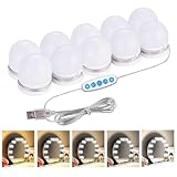 JHS-TECH Led Spiegelleuchte,10 Dimmbar Schminklicht,Make Up Licht,Spiegellampe,USB-Kabel...