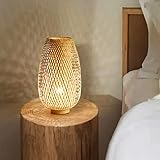 GUANSHAN Geflochtene Bambus-Tischlampe Bambus gewebte dekorative Tischlampe Dekorative Leuchte...