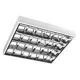 GTV - LED Rasterleuchte 4x60cm T8 Anbau - Leuchten Rasteranbauleuchte Stahlblech vorverdrahtet für...