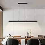 Moderne LED pendelleuchte esszimmer dimmbar hängelampe esstisch schwarz, Linear design...