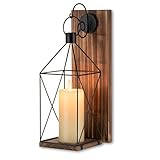 Staymoment Holz Wandkerzenhalter Vintage Laterne: 40 cm Kerzenhalter Wand Deko Braun für Wohnzimmer...