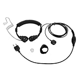 Kehlkopfmikrofon-Ohrhörer, Akustikrohr-Headset mit Finger PTT Clear Sound...