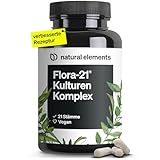 natural elements Flora 21® Kulturen Komplex – 21 Bakterienstämme + Bio Inulin – 180...