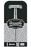 Wilkinson Sword Classic Vintage hochwertiger Rasierhobel inkl. 10 Doppelklingen aus Vollmetall -...