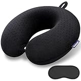 Gosider Schwarzes Reise-Nackenkissen Memory Foam Flugzeug Kissen für Hals und...