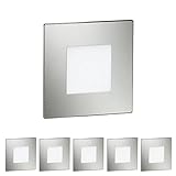 ledscom.de LED Treppenlicht/Wand-Einbauleuchte FEX für innen und außen, eckig, edelstahl, 85 x...