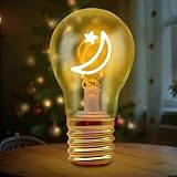 Fancysky LED Tischlampe in Form einer Glühbirne,Mond Wiederaufladbare Lampe mit USB-Kabel,3...