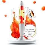 FLOWBERG Lavalampe (rot) | Rote Wachslampe | Originell und handliche Tischlampe mit 1,7 m Kabel &...