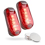 ABSINA 2er Pack LED Blinklicht Sicherheitslicht Schulranzen - Clip Licht LED mit Klettband als...