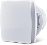 Glovios Badlüfter 100mm mit Rückstauklappe Leise Abluftventilator 12W Badezimmer Lüfter Weiß...