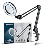 Exovens | LED Lupenleuchte – Dimmbare Lupenlampe 5 Dioptrien + 3 Farbmodi – Lupe mit Licht +...