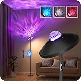 GOEBLESON Stehlampe Wohnzimmer, RGB-Stehlampe mit Fernbedienung, Sternenhimmel Projektor, 18W...
