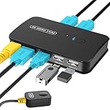 Rybozen 4K KVM Switch HDMI für 2 PC, 4K@30Hz, 3 USB 2.0, USB KVM Umschalter...