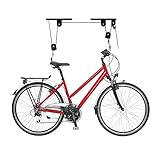 Relaxdays Fahrradlift, bis 30 kg, max. Deckenhöhe 4 m, Fahrrad Deckenhalterung mit Flaschenzug,...