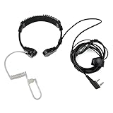 Retevis ETK002 Funkgerät Kehlkopfmikrofon Headset, 2-Pin Ohrhörer Kopfhörer...