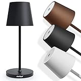 charlique® Dinner Light mini, Akku Tischleuchte dimmbar in schwarz, kleine LED Tischlampe mit USB...
