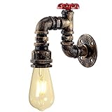 KAWELL Kreative Kerze Wandleuchte Vintage Industrielle Retro Wasserrohr Wandlampe Eisen Metall E27...