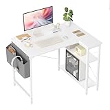 BEXEVUE L-förmiger Schreibtisch – 100x70 cm Gaming Tisch mit Ablagefächer, Umkehrbarer PC...