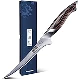 HOSHANHO Filetiermesser 18cm Küchenmesser, Profi Fischmesser und Ausbeinmesser, Fischfiletmesser...