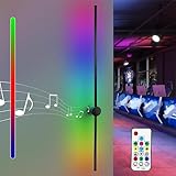 ZMH Led Wandleuchte Innen Wandlampe: 100CM RGB Schwarz Musik Flurlampe Modern Design Dimmbar...